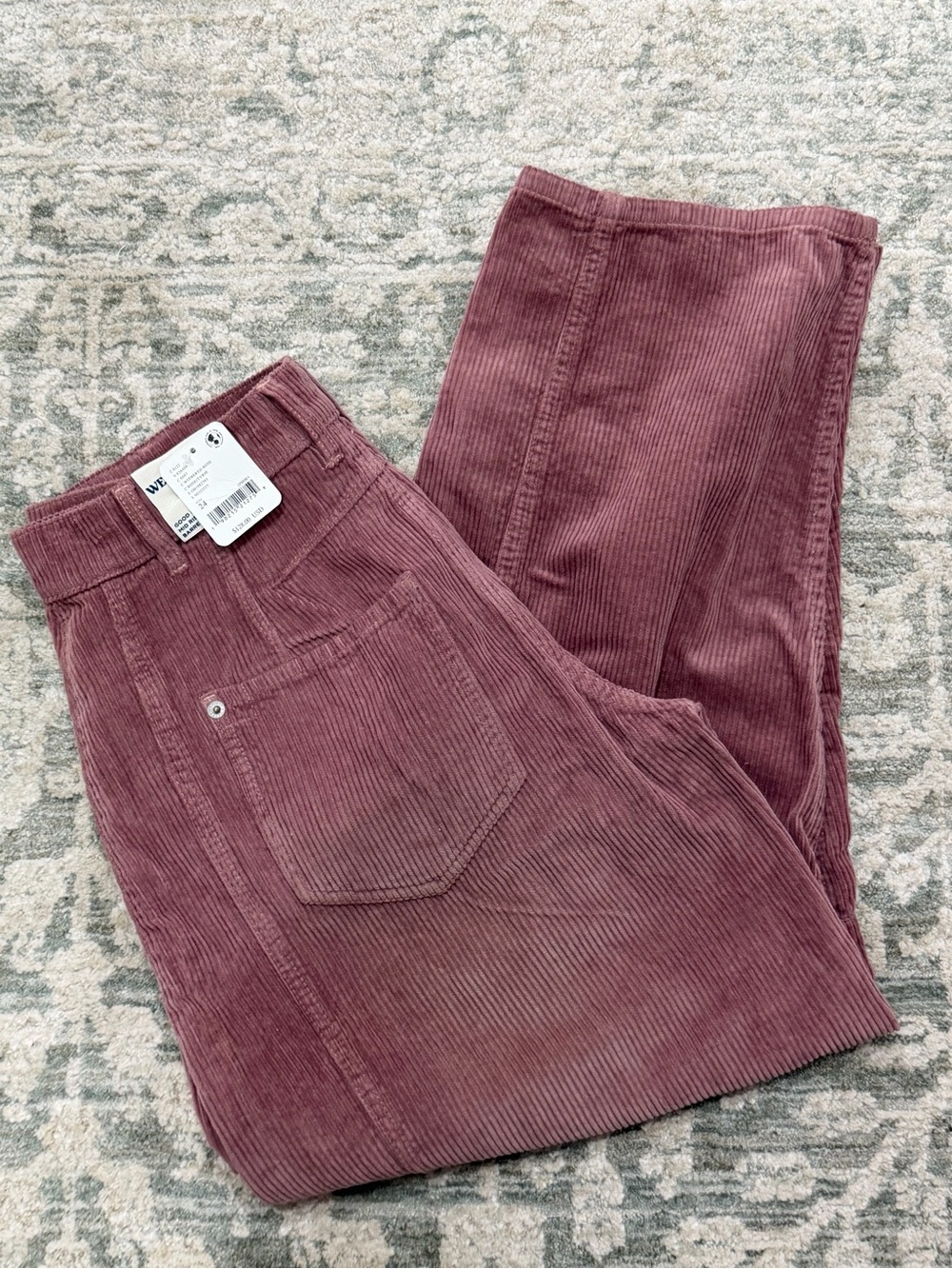 Free People We The Free Good Luck Mid-Rise Cord Barrel Jeans – Withered Rose
